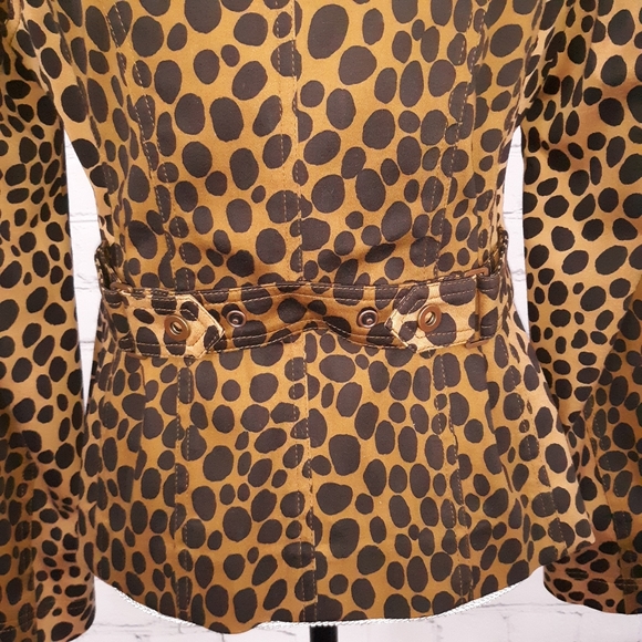 CARLISE Wmns Cheetah Print Zip Up Blazer Jacket 6 - Picture 8 of 10